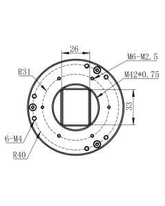 ZWO M42 sensor tilt adapter for 2600 and M68 OAG Cameras