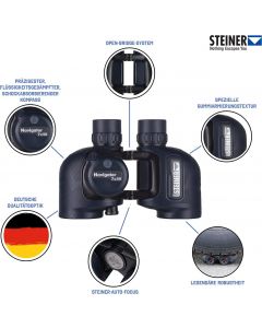 Steiner Navigator 2021 7x50 Open Hinge Marine Binoculars with Compass