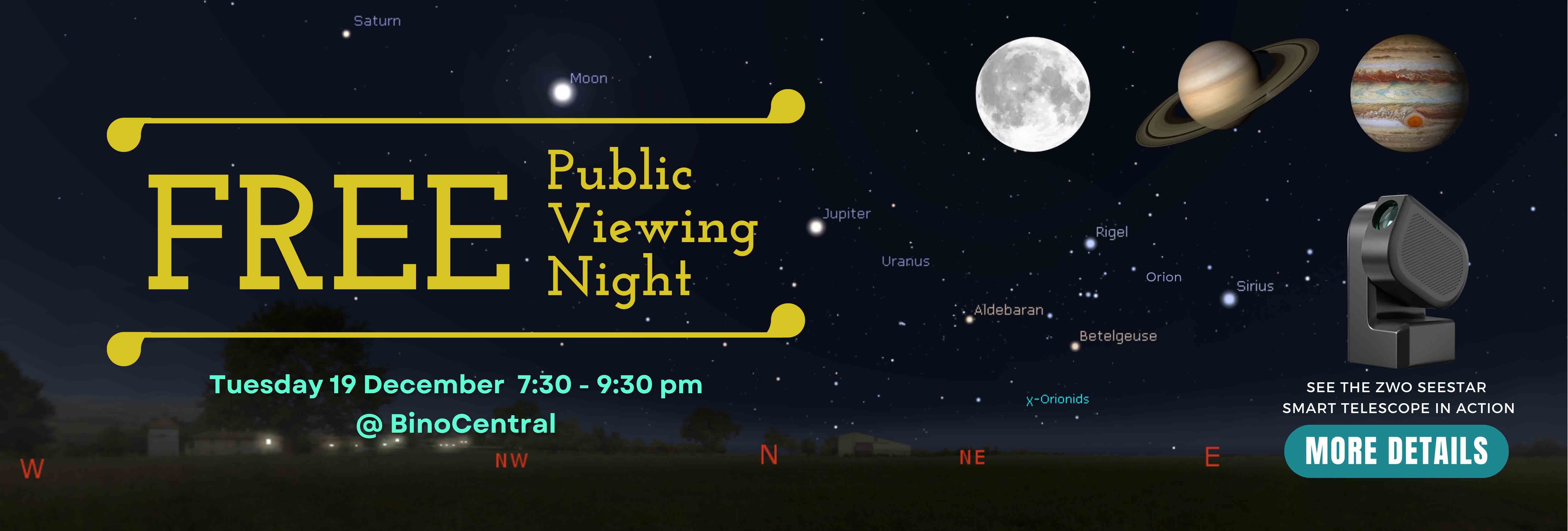 Free Public Viewing Night 19th December 2023