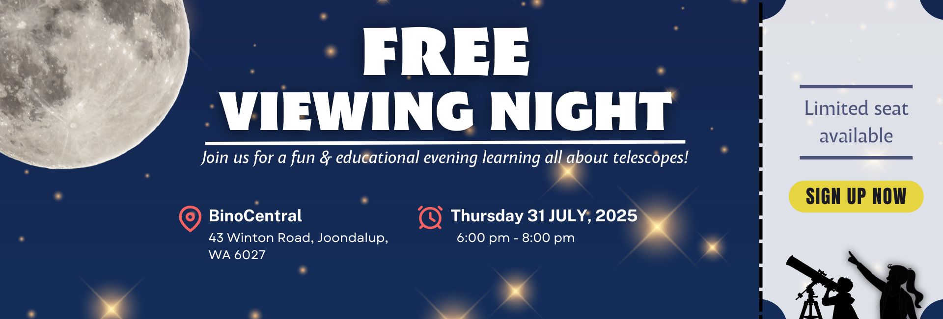 July 31st | BinoCentral Free Astronomy Viewing Night