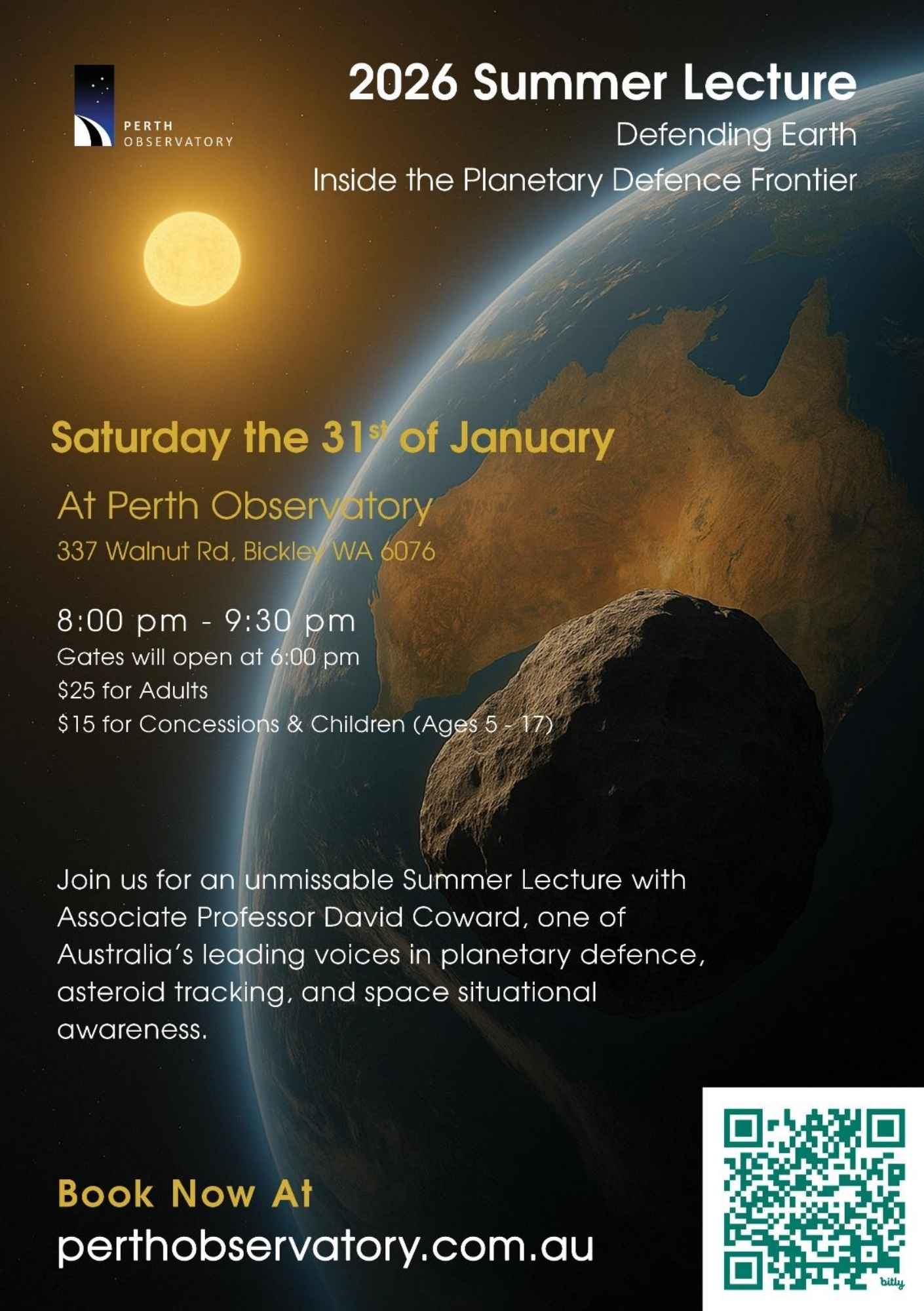 Perth Observatory Summer Lecture: Sign up now!