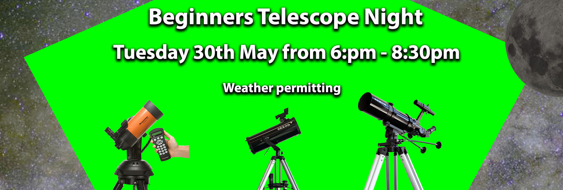 Free telescope Lesson 30th May 2023 at 6:30pm